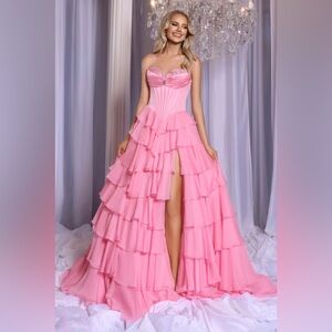 Portia and Scarlett Pink Layered Strapless Dress